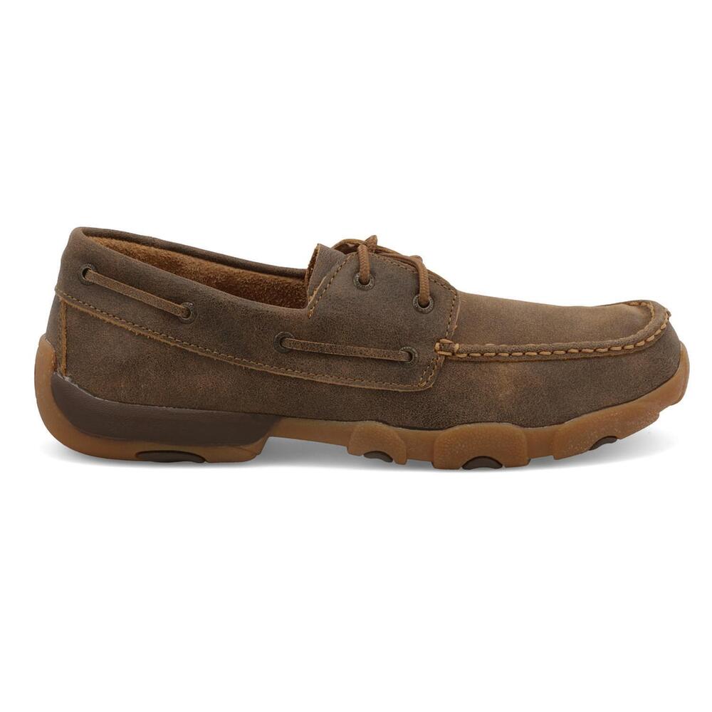 NEW TWISTED X men's driving moc boat shoe in bomber